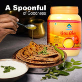 Organic Natural Desi Ghee By Aanchal | Good Source Of Vitamin A, Delicious Healthy & Nutritious Desi Ghee Perfect For Parathe | (1 Litr) 33.8 Ounce | Jar Pack